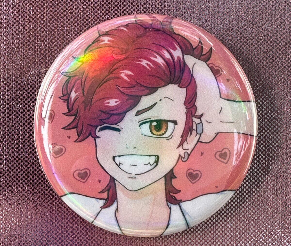 Button with holo vinyl Button with holo vinyl